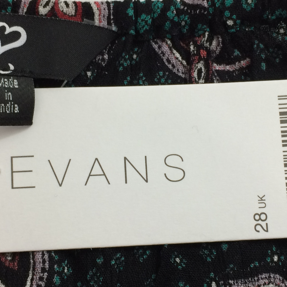 Evans Off the Sholder Print Top SZ 24 NWT - Picture 6 of 7